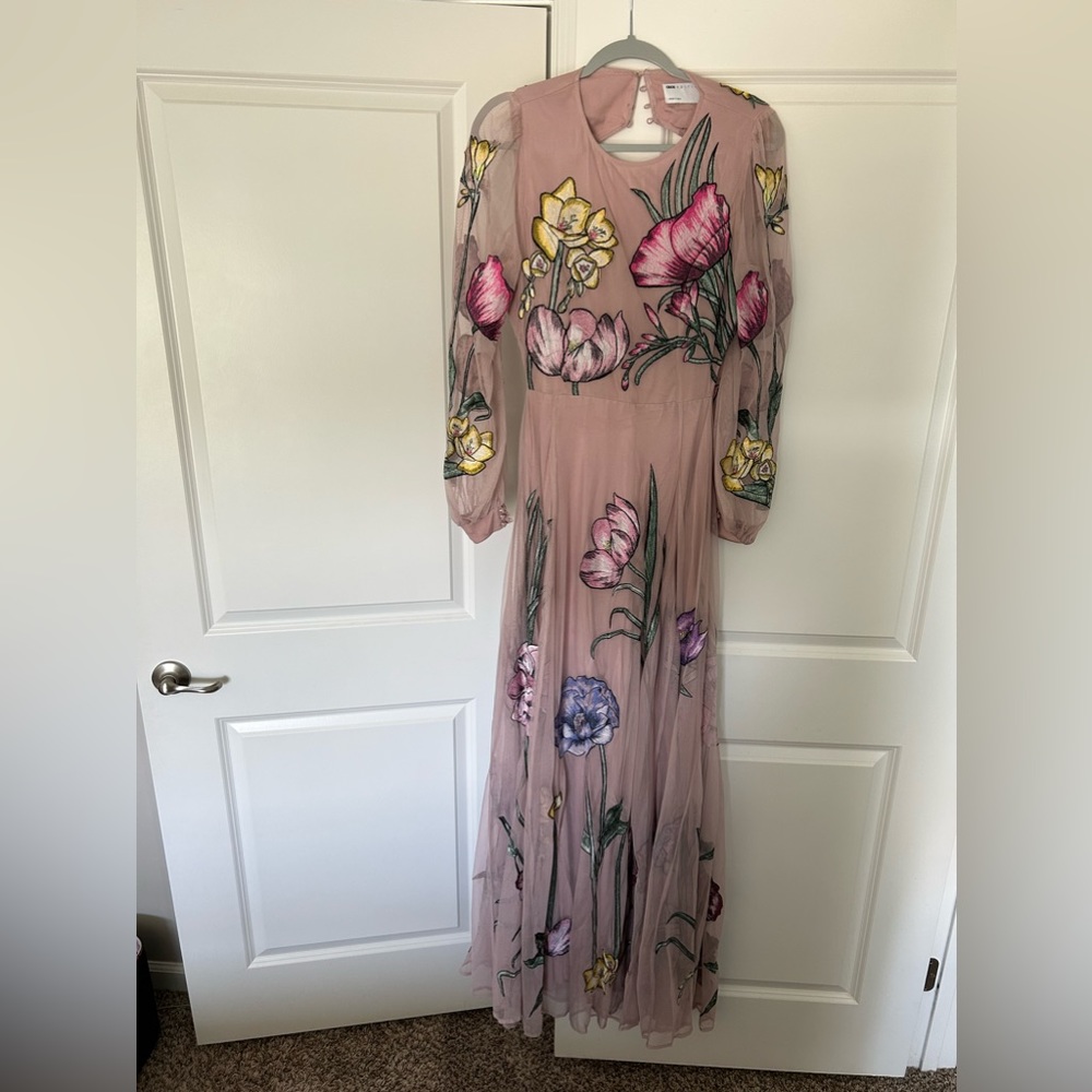 ASOS Edition Embroidered Maxi Dress with cutout back